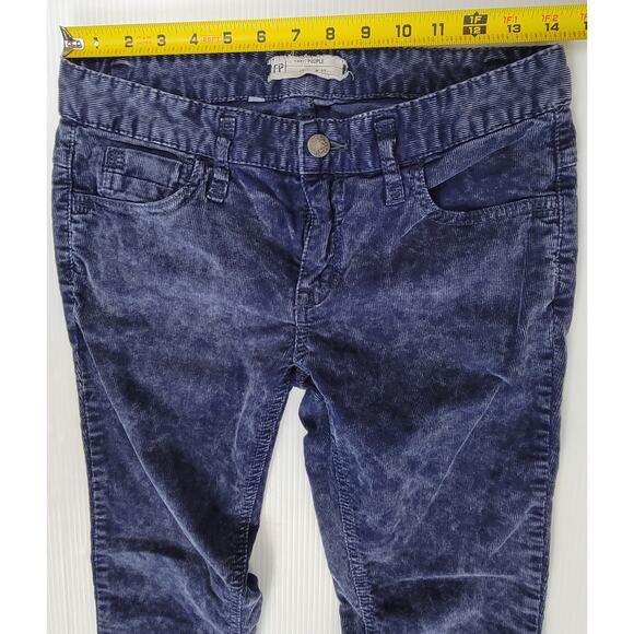 Free‎ People Womens 27 Corduroy Chino Straight Leg Mid Rise Navy Blue Pants - Picture 12 of 12